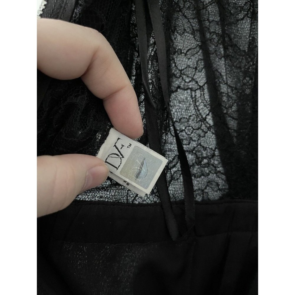 DVF Diane Von Furstenberg Holli Silk Black Dress - Size 2 - Picture 13 of 15